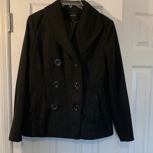 Rampage Black Double-Breasted Pea Coat